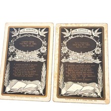2 Antique Funeral Memorial Mourning Cards Senn, Fieldcamp Ohio 1912 picture