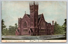 Portsmouth, OH, Trinity M. E. Church, Street View, Vintage Postcard picture