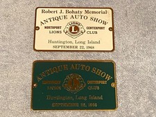 Vintage Auto Show Plaque - Lot of 2 Antique Car Show Huntington LI NY 1966 1968 picture