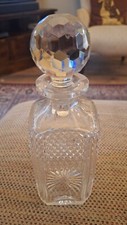 Antique Victorian c. 1900s Lead Crystal Cut Glass Bottle Decanter picture