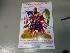 7x Cast SIGNED Toxic Avenger Poster Michael Herz Lloyd Kaufman Mark Torgl Troma picture