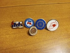Vintage Government And Organization Pins Metal Lot Of 5 Very Nice Extremely Rare picture