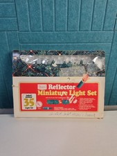 Vintage Sears Reflector Miniature Light Set-Indoor/ Outdoor 35 Light Set  White picture