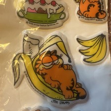 Vintage 1978 GARFIELD Puffy SNS Banana Sticker Sheet - NEW picture