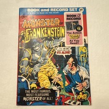 Vintage 1974 Marvel Power Records Monster of Frankenstein Book & 45 RPM PR-14 picture