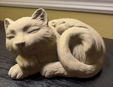 Vintage Carruth Cast Stone Studios Sleeping Cat Mouse Figure Purrfect Pals 2000 picture