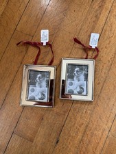 Vintage RESTORATION HARDWARE Silver Photo Frames Ornaments 3x2 Picture picture