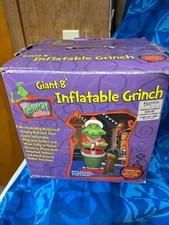 Vintage 2004 Gemmy 8 Ft Inflatable Grinch Max Airblown Christmas Yard Decor Box picture