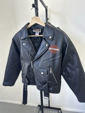 Harley Davidson Motorcycles Jacket Boys Medium 12/14 Faux Leather picture
