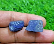 Fabulous Rare Earth Mined Blue Tanzanite Raw 2 Piece Size 18-20 MM Rough Jewelry picture