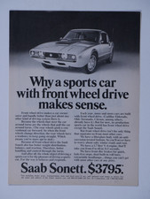 1975 Saab Sonett Sports Car Front Wheel Drive Vintage Original Print Ad picture