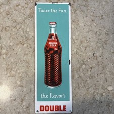 Vtg Original Double Cola SIGN Enamel Porcelain  17