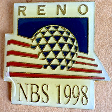 Vintage Lapel Pin NBS 1998 Nevada Tenpins Bowling Stadium Reno Tahoe Jacket Pin picture