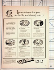 Vintage Ipana Tooth Paste Ad Dental Health Quiz Magazine Ephemera picture