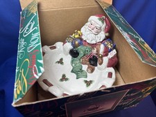 1996 New Fitz & Floyd Toyland Santa Christmas Tidbit Server Party Tray     915 picture