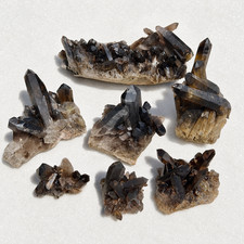 Wholesale Lot 4 lbs Natural Smoky Quartz Cluster Rough Crystals – 5–8 Pieces picture