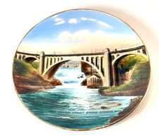 SPOKANE WA WASHINGTON BRIDGE Antique Souvenir RARE China Dish Plate picture