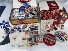 GIANT LOT OF OVER 300+ ORIGINAL VINTAGE G.O.P. CAMPAIGN PINBACKS,MATCHES & MORE picture