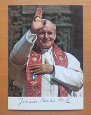 Vintage 4x6 POSTCARD Pope John Paul II Waving to Crowd VATICAN CATHOLIC ITALIAN picture