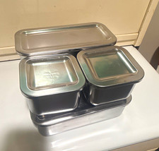 Vintage 1801 Revere Ware Stainless Steel Refrigerator Containers FULL 8PIECE SET picture