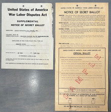 WWII United Mine Workers Labor Dispute Home Front Secret Ballot Poster UMW Union picture