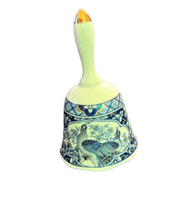 Vintage Royal Peacock Jamestown China Porcelain Bell Japan 1987 Dinner Hand Bell picture