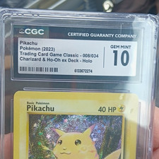 Pokémon 2023 Trading Card Game Classic Pikachu 008/034 Holo CGC 10 picture