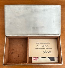Rare Stieff Pewter Cigarette/Jewelry Box Engraved Vintage Nixon Campaign 1968 picture