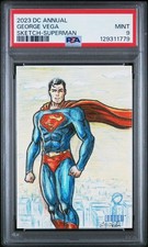 2023-24 UPPER DECK DC ANNUAL SUPERMAN SKETCH CARD ARTIST GEORGE VEGA PSA 9 picture