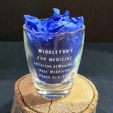 Vintage Middleton's For Medicine Pharmacy Shot Glass Grand Rapids MI Dose Glass picture