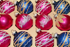 Lot Vintage Glass Glitter CANDLE SNOW CAP BALL Christmas Ornaments Shiny Brite picture