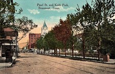 Beaumont, Texas ~ Unpaved Pearl Street & Keith Park~ Postcard COPY #83476 picture