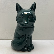 THRESHOLD Teal Green FOX Cookie Jar Dog Treat Canister 11” Tall New picture