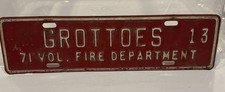 Vintage Exp Virginia License Plate Tax Topper GROTTOES 1971 Fire Dept Engine 13 picture