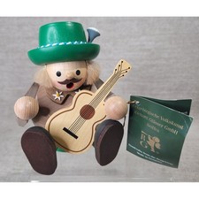 Richard Glasser Seiffen German Incense Smoker Musician with Guitar Erzgebirge picture