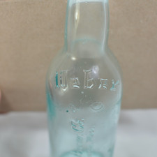 Antique Weber Beer Bottle Clear Light Green 1942? picture