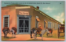 Ancient La Fonda Hotel Santa Fe New Mexico Burros Tichnor Postcard PC304 picture