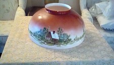 vintage handpainted glass lampshade picture