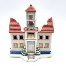 HOMCO 5308 School House Lighted Holiday Christmas Village Working Light picture