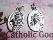 St. Saint Dismas - The Good Thief  - Ecce Homo -  Silver tone OX 1 inch Medal picture