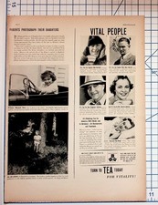 1937 Royal Family Princess Elizabeth Margaret Tea Ad Vintage Magazine Page picture