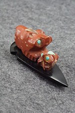 Bear & Cub Zuni Fetish Carving - Della Haloo picture