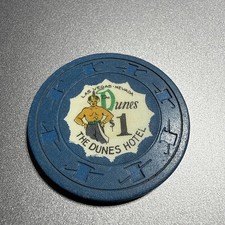 Vintage The Dunes Hotel, Las Vegas, Nevada $1 casino chip picture