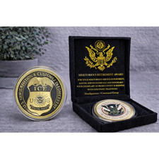 US Immigrations Customs Coin ICE Special Agent W/ Retirement Award picture