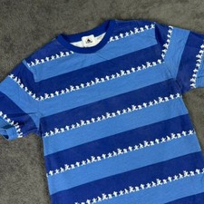 Disney Marching Characters Blue Striped T-Shirt Size Small Cotton Retro Tee picture
