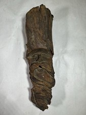 Vintage Hand Carved Wooden Signed Rocky Wizard Tree Spirit Old Man Wood Folk Art picture