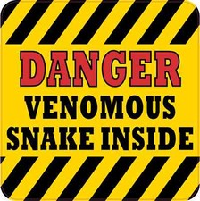 StickerTalk Danger Venomous Snake Inside Vinyl Sticker, 6 inches x 6 inches picture