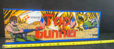 vintage Konami TOP GUNNER arcade game part plexiglass marquee 1986 title plate picture