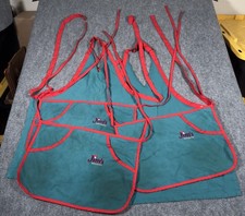Vintage Jim's Restaurants Apron Lot Waiter Server Waitress Uniform Green Red picture
