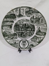 1964 Montana Centennial Statehood Jubilee Plate ■ Kettlesprings Kilns ■ Green picture